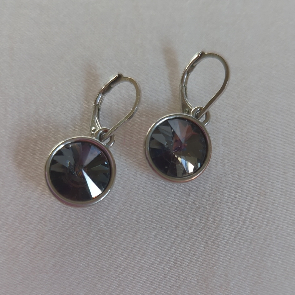 Elegant Silver-Tone Crystal Earrings